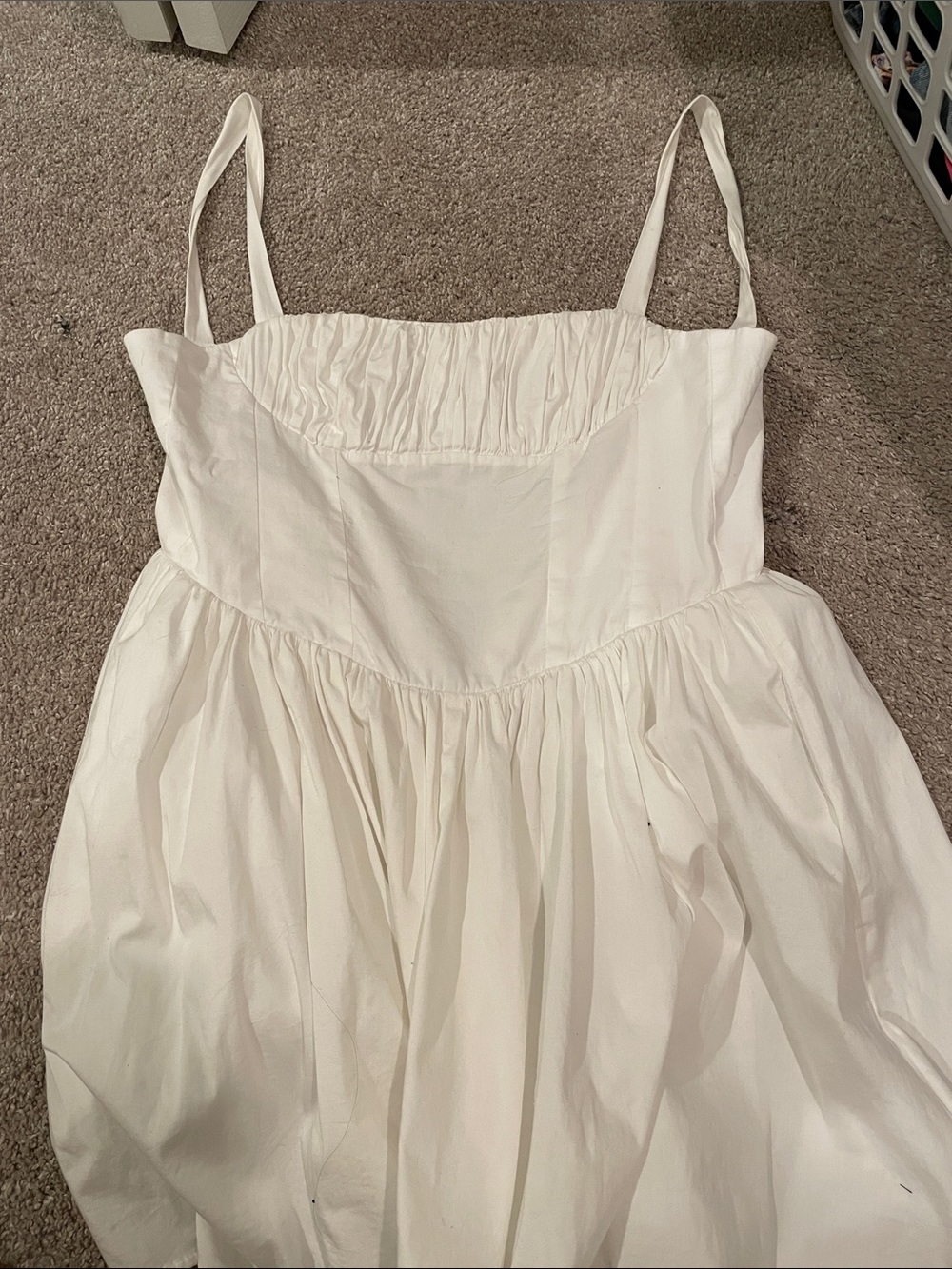 Zara White Sleeveless Gathered Bodice Dress - Perfect for Graduations